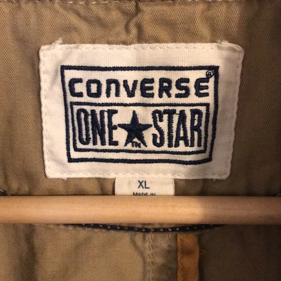 Converse One Star Jackets & Coats Single Breasted Button Up Color Tan Size XL - Picture 2 of 16